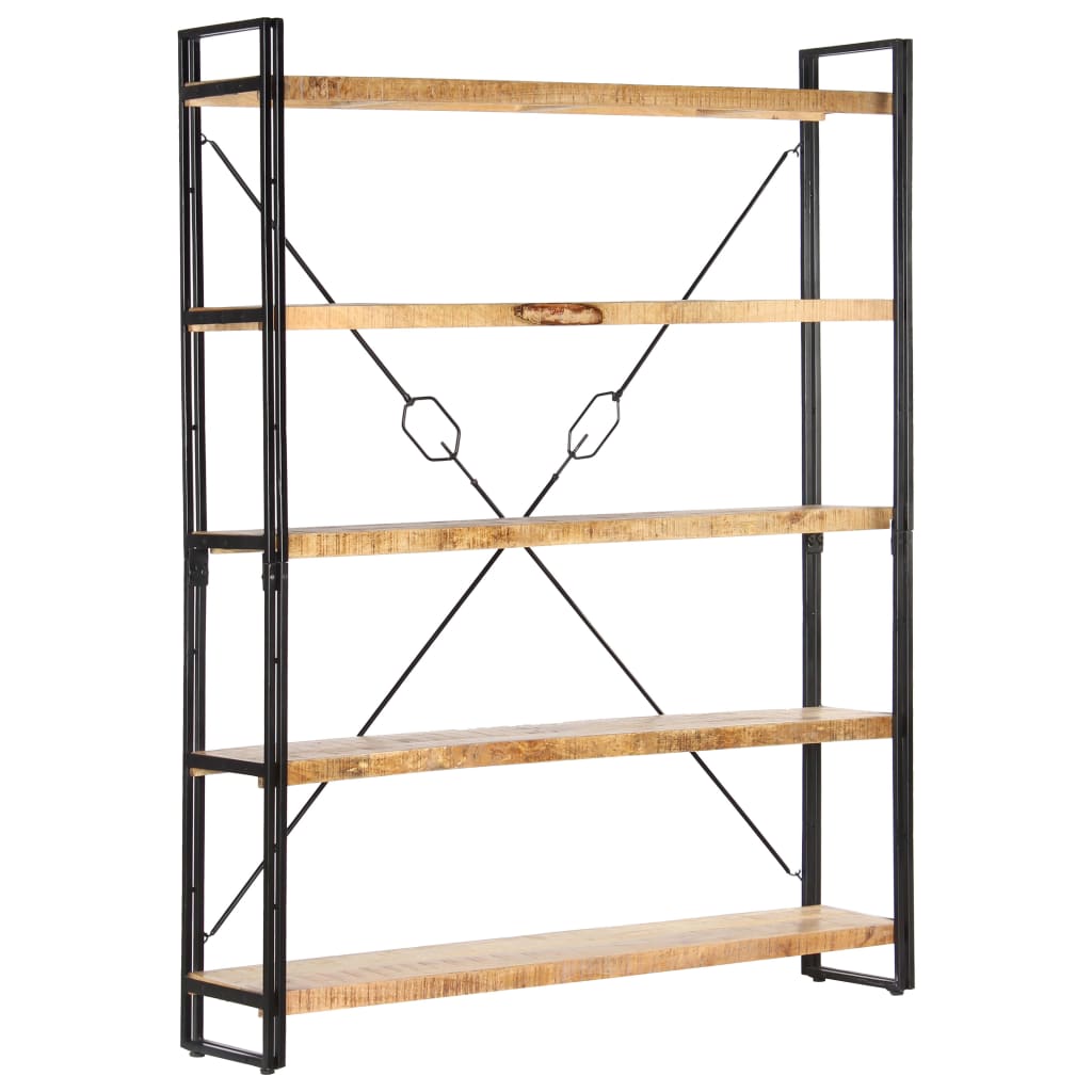 vidaXL 5-Tier Bookcase 140x30x180 cm Solid Mango Wood - Brown