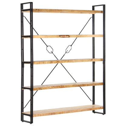 vidaXL 5-Tier Bookcase 140x30x180 cm Solid Mango Wood - Brown