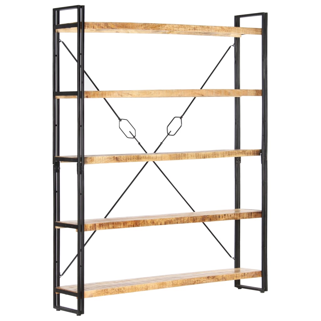 vidaXL 5-Tier Bookcase 140x30x180 cm Solid Mango Wood - Brown