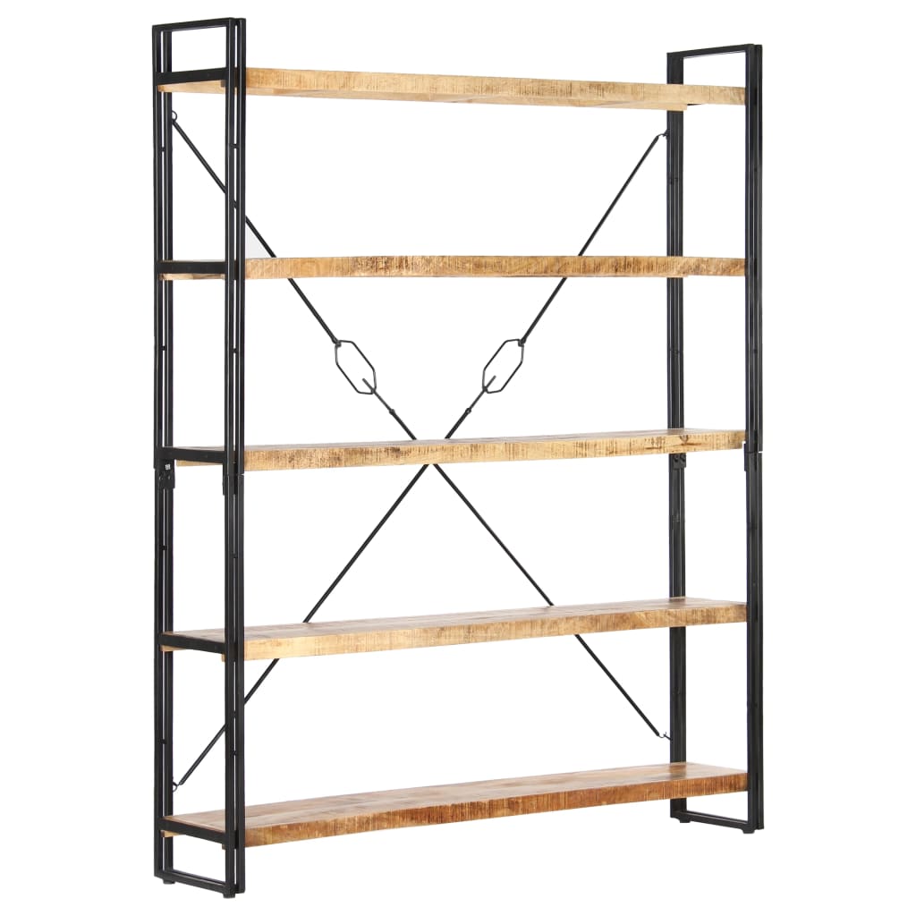 vidaXL 5-Tier Bookcase 140x30x180 cm Solid Mango Wood - Brown