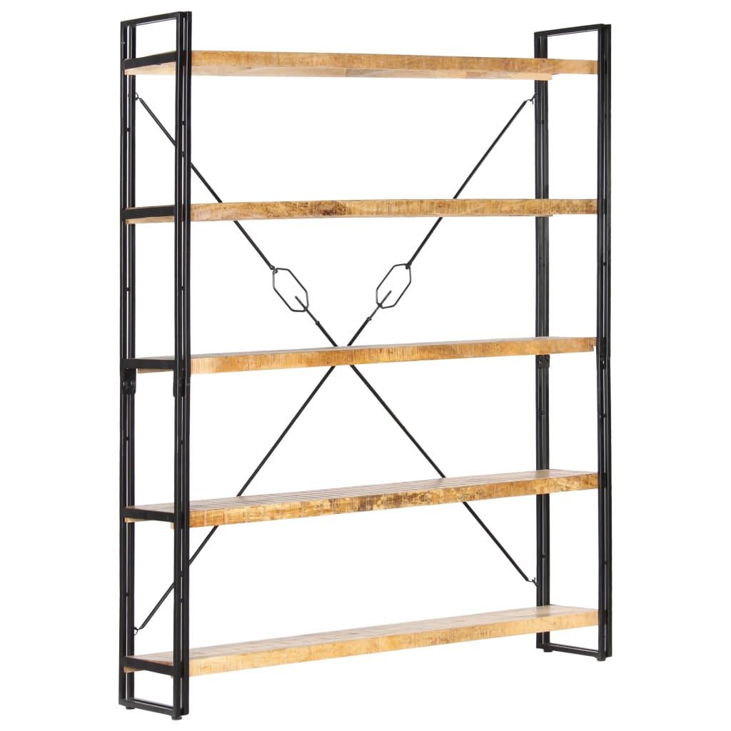 vidaXL 5-Tier Bookcase 140x30x180 cm Solid Mango Wood - Brown