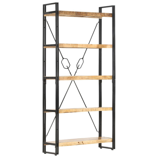 vidaXL 5-Tier Bookcase 90x30x180 cm Solid Mango Wood - Brown