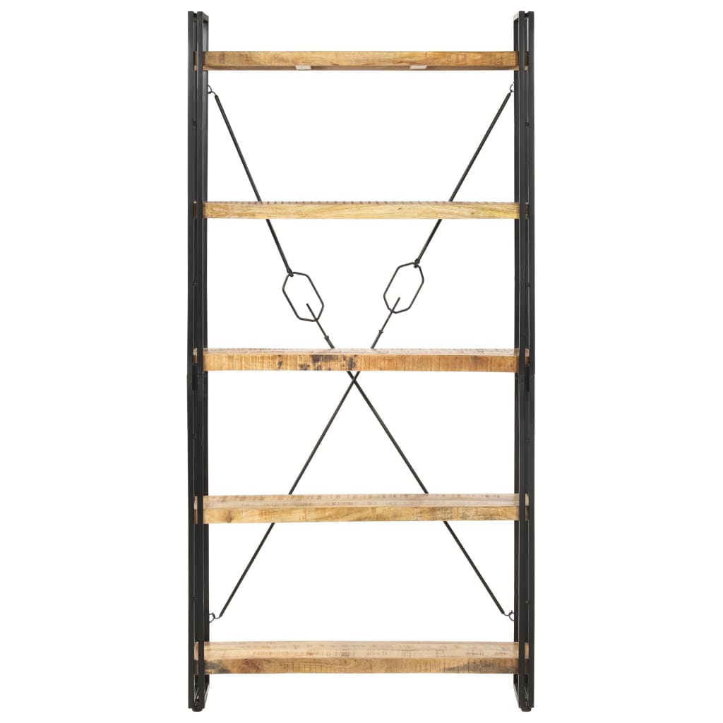 vidaXL 5-Tier Bookcase 90x30x180 cm Solid Mango Wood - Brown