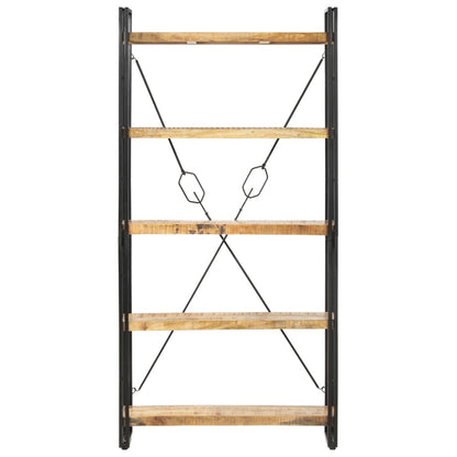 vidaXL 5-Tier Bookcase 90x30x180 cm Solid Mango Wood - Brown