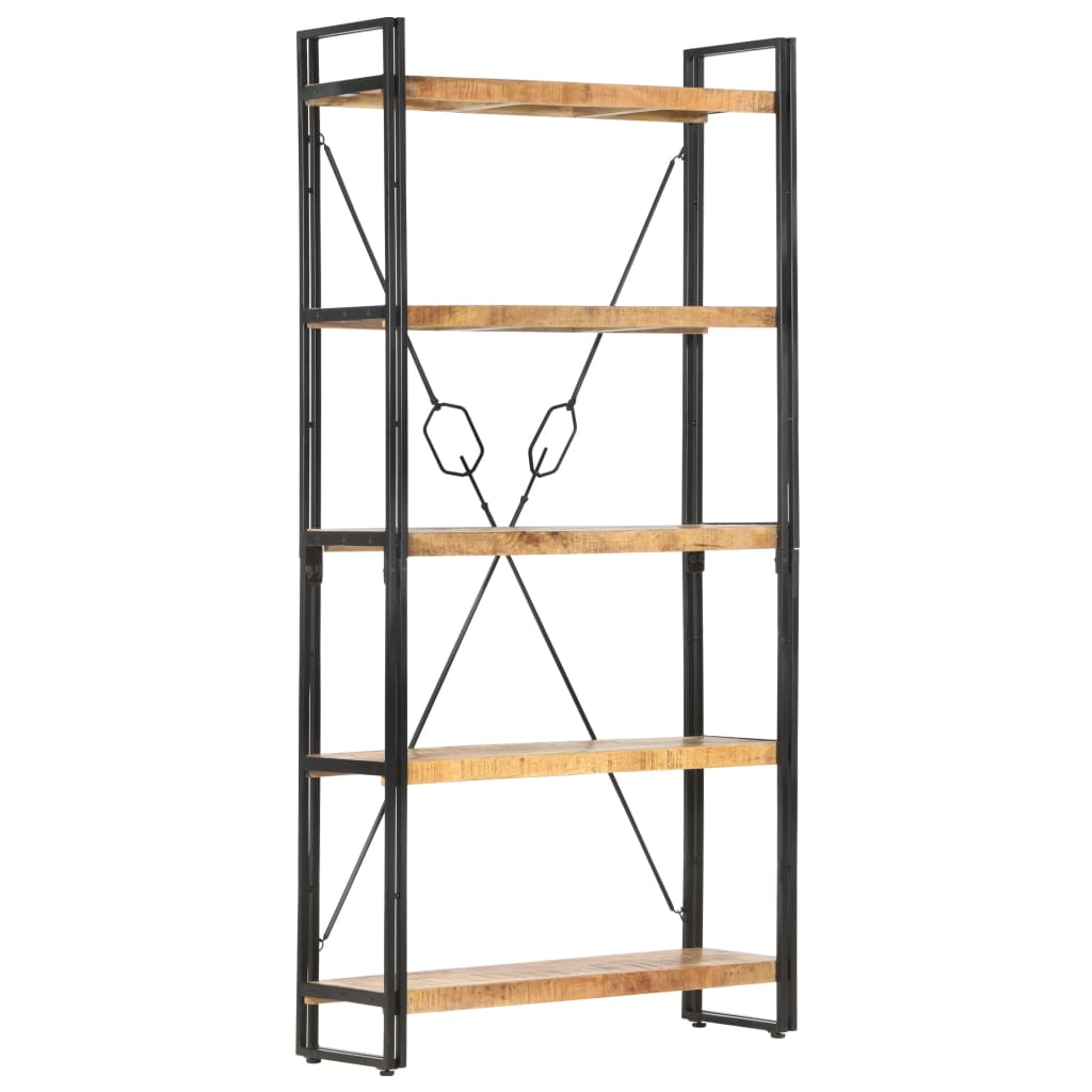 vidaXL 5-Tier Bookcase 90x30x180 cm Solid Mango Wood - Brown
