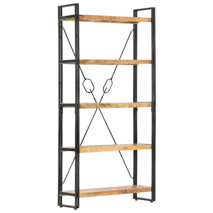 vidaXL 5-Tier Bookcase 90x30x180 cm Solid Mango Wood - Brown