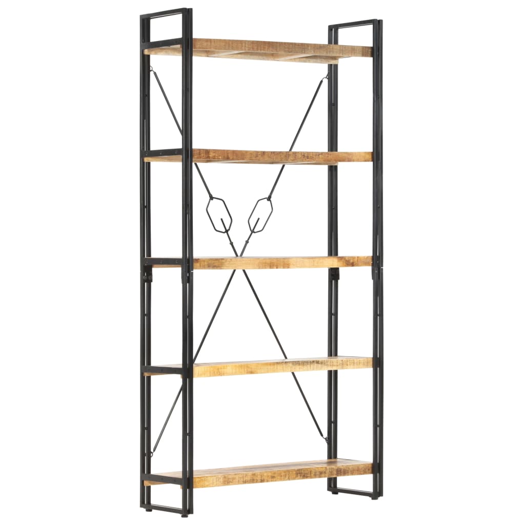 vidaXL 5-Tier Bookcase 90x30x180 cm Solid Mango Wood - Brown