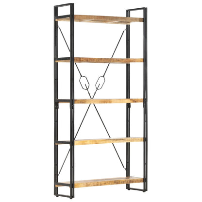 vidaXL 5-Tier Bookcase 90x30x180 cm Solid Mango Wood - Brown