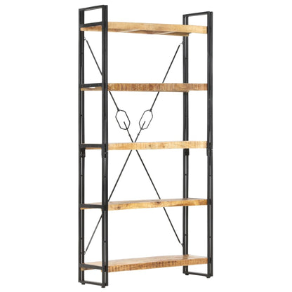 vidaXL 5-Tier Bookcase 90x30x180 cm Solid Mango Wood - Brown