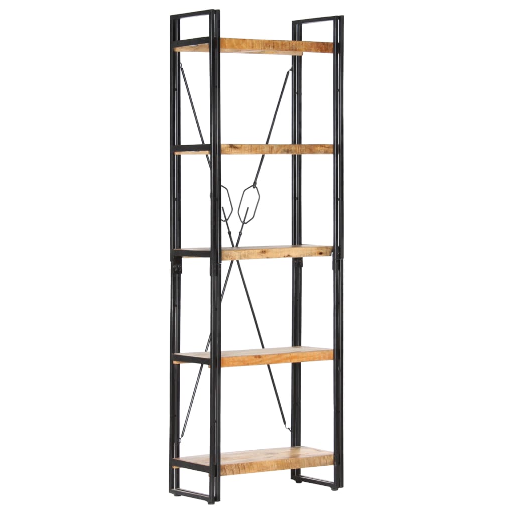 vidaXL 5-Tier Bookcase 60x30x180 cm Solid Mango Wood - Brown