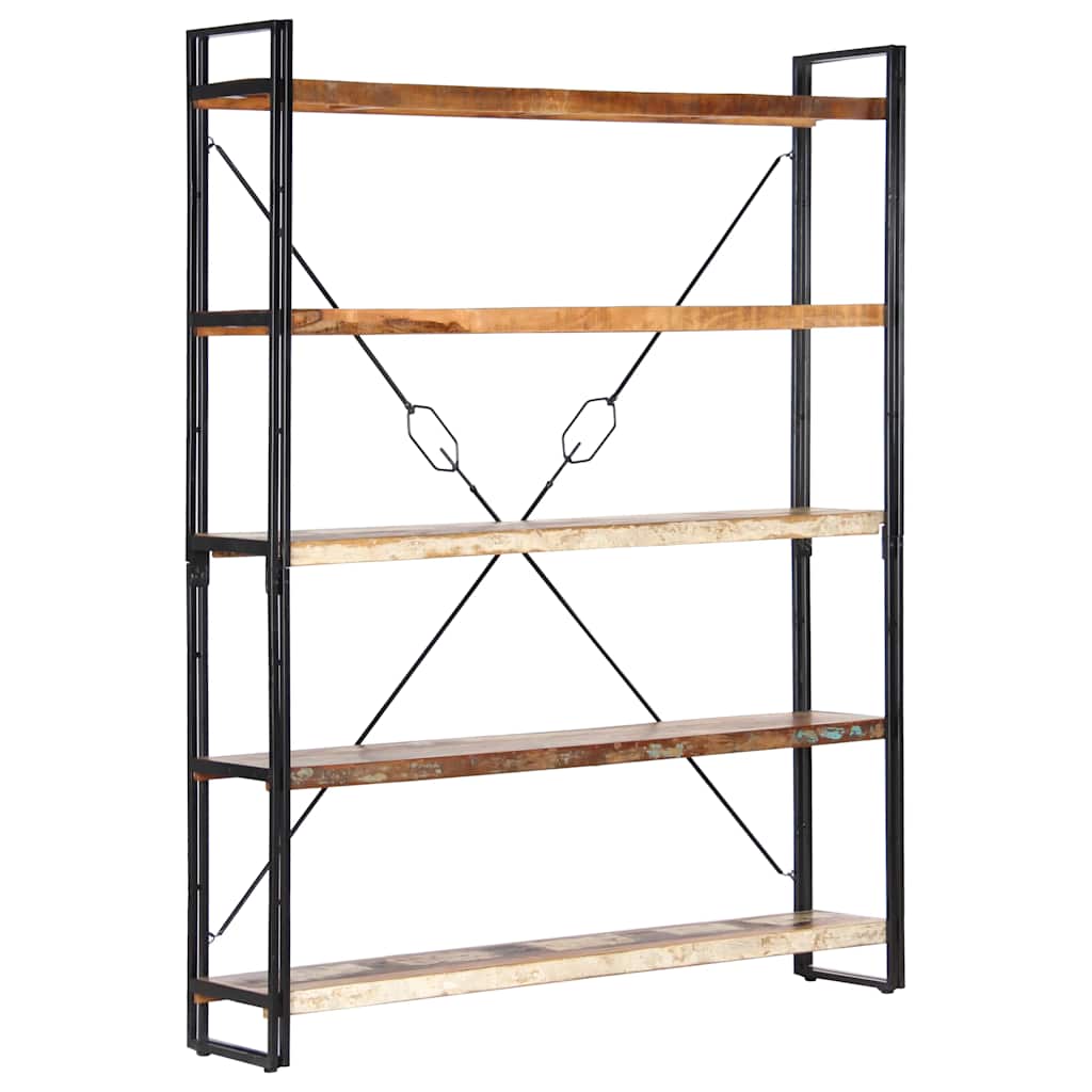 vidaXL 5-Tier Bookcase 140x30x180 cm Solid Reclaimed Wood - Brown
