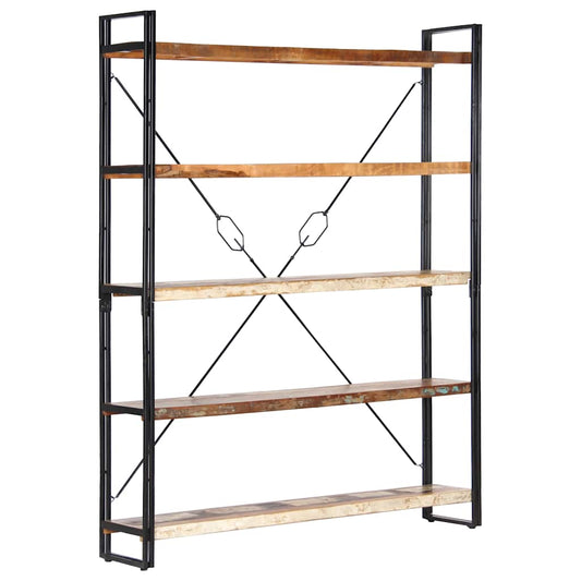 vidaXL 5-Tier Bookcase 140x30x180 cm Solid Reclaimed Wood - Brown