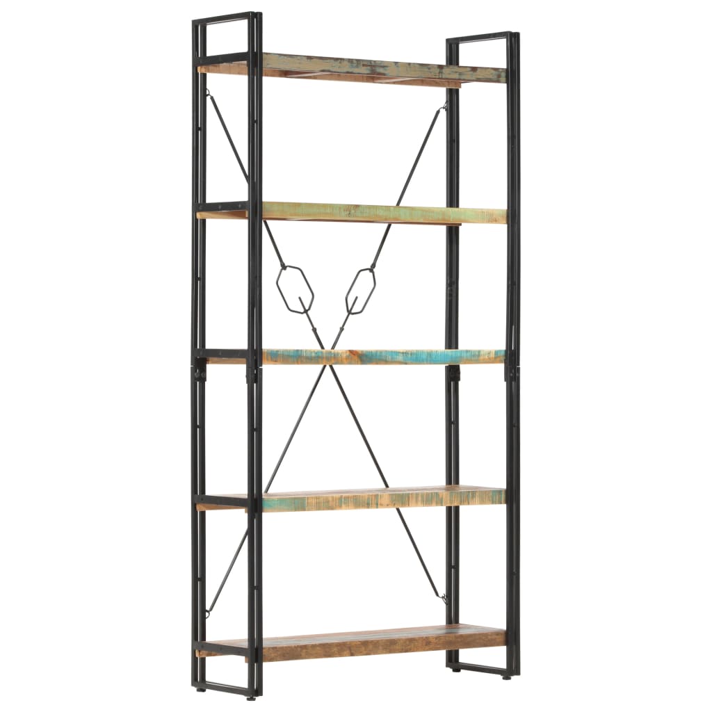 vidaXL 5-Tier Bookcase 90x30x180 cm Solid Reclaimed Wood - Brown