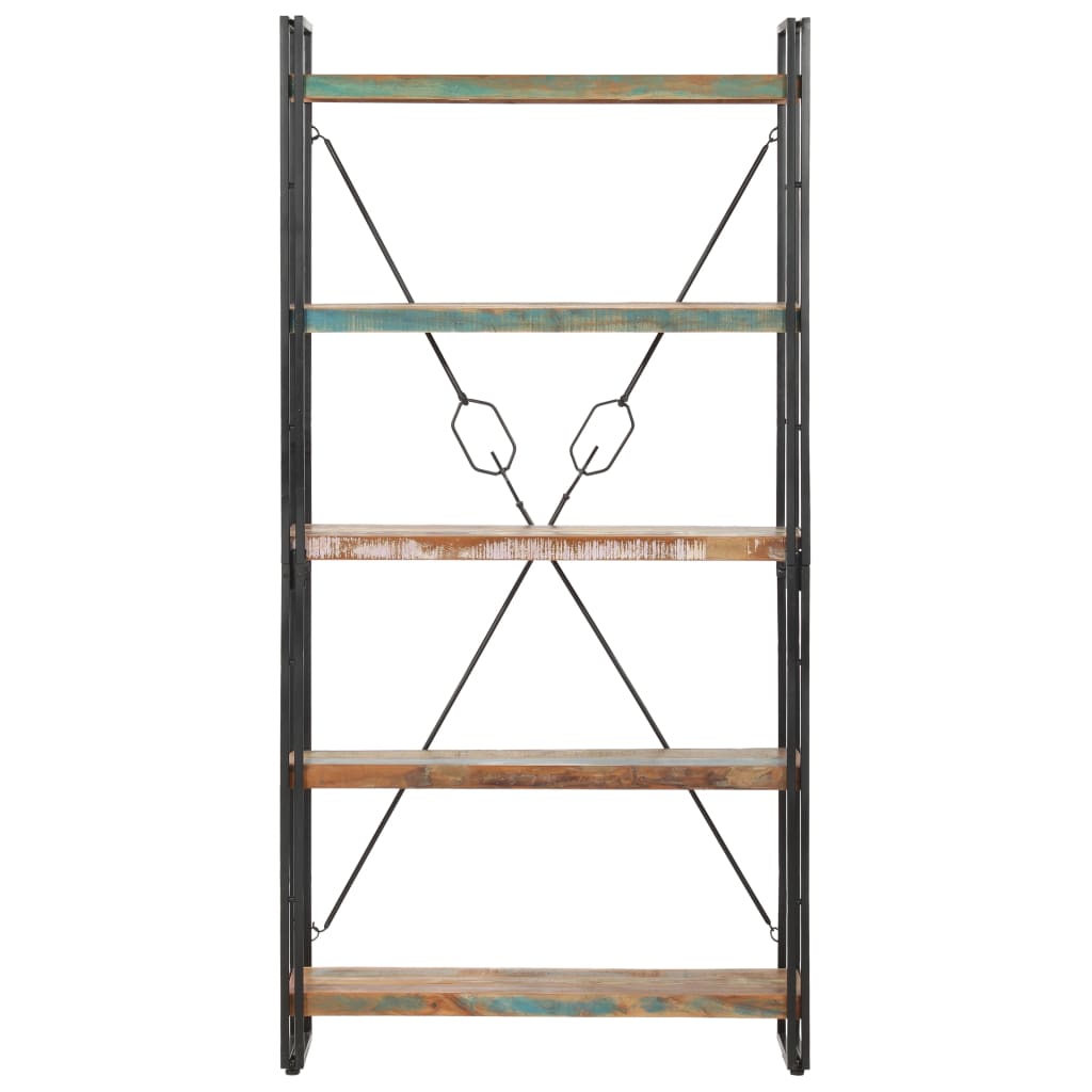 vidaXL 5-Tier Bookcase 90x30x180 cm Solid Reclaimed Wood - Brown