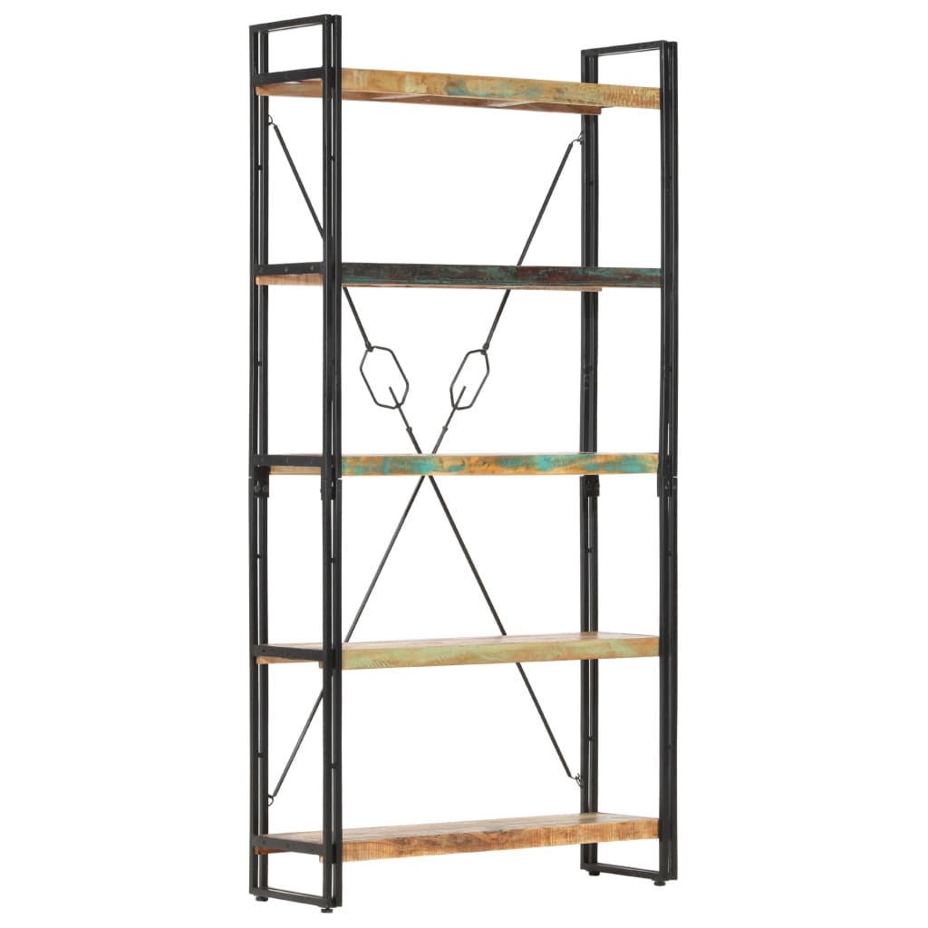 vidaXL 5-Tier Bookcase 90x30x180 cm Solid Reclaimed Wood - Brown