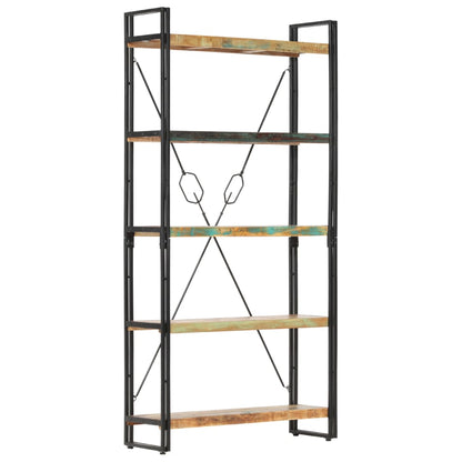 vidaXL 5-Tier Bookcase 90x30x180 cm Solid Reclaimed Wood - Brown