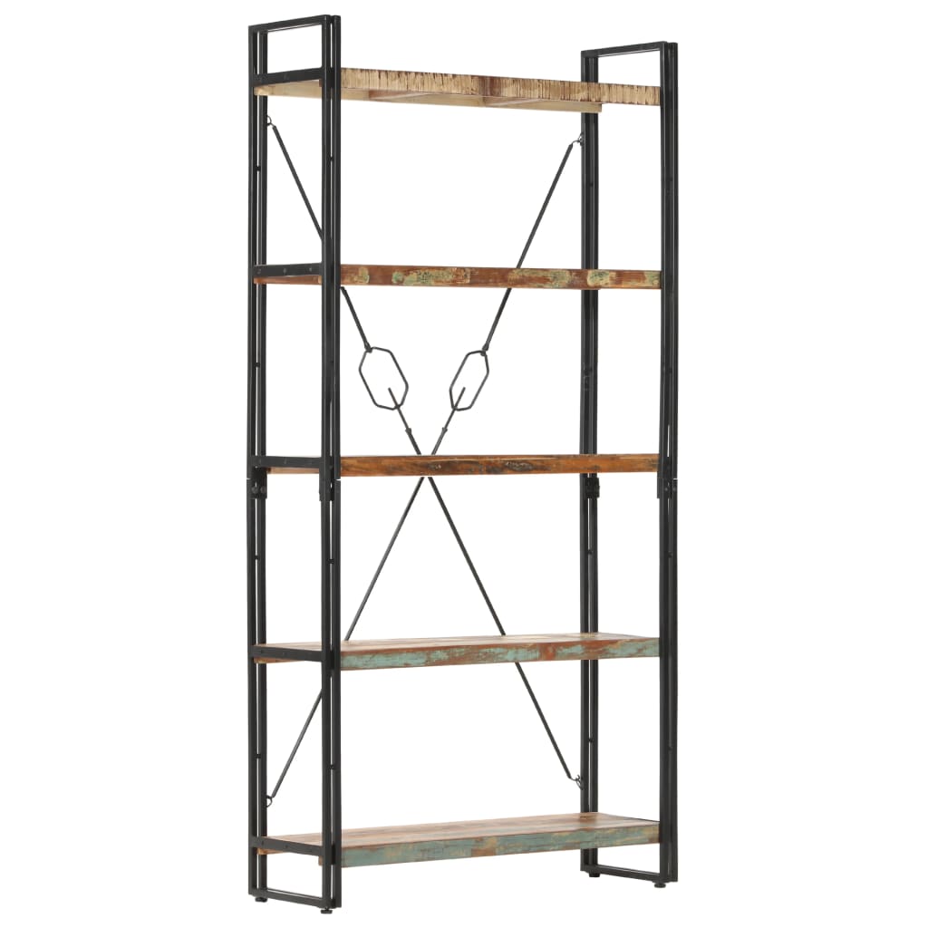 vidaXL 5-Tier Bookcase 90x30x180 cm Solid Reclaimed Wood - Brown