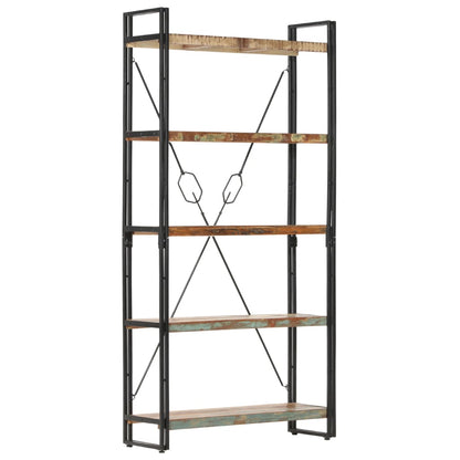 vidaXL 5-Tier Bookcase 90x30x180 cm Solid Reclaimed Wood - Brown