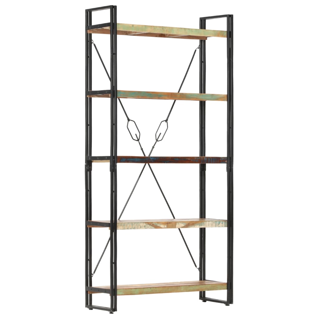 vidaXL 5-Tier Bookcase 90x30x180 cm Solid Reclaimed Wood - Brown