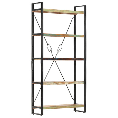vidaXL 5-Tier Bookcase 90x30x180 cm Solid Reclaimed Wood - Brown