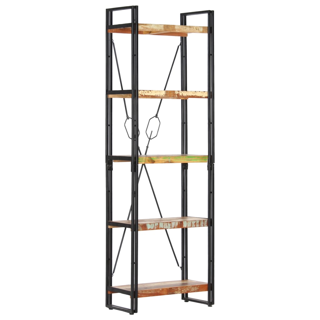 vidaXL 5-Tier Bookcase 60x30x180 cm Solid Reclaimed Wood - Brown
