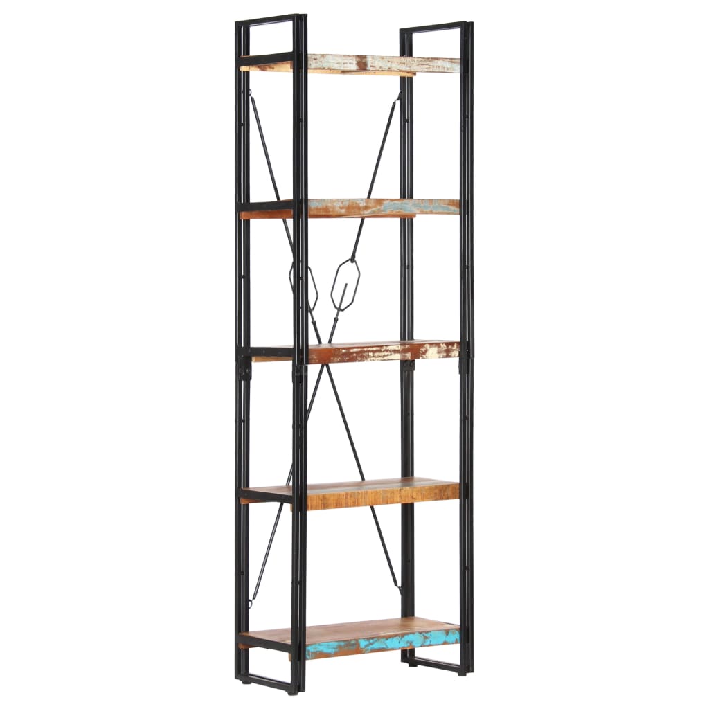 vidaXL 5-Tier Bookcase 60x30x180 cm Solid Reclaimed Wood - Brown