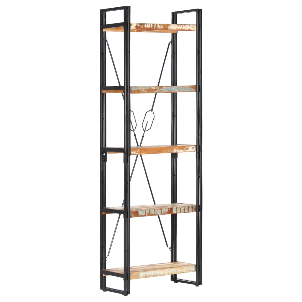 vidaXL 5-Tier Bookcase 60x30x180 cm Solid Reclaimed Wood - Brown