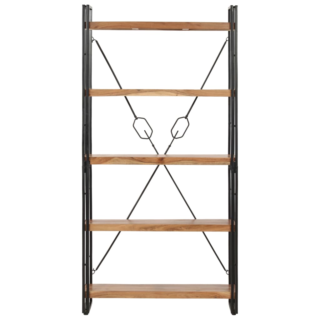 vidaXL 5-Tier Bookcase 90x30x180 cm Solid Acacia Wood - Brown