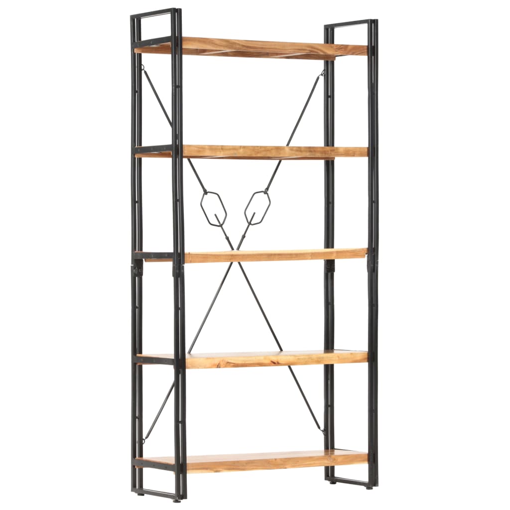 vidaXL 5-Tier Bookcase 90x30x180 cm Solid Acacia Wood - Brown