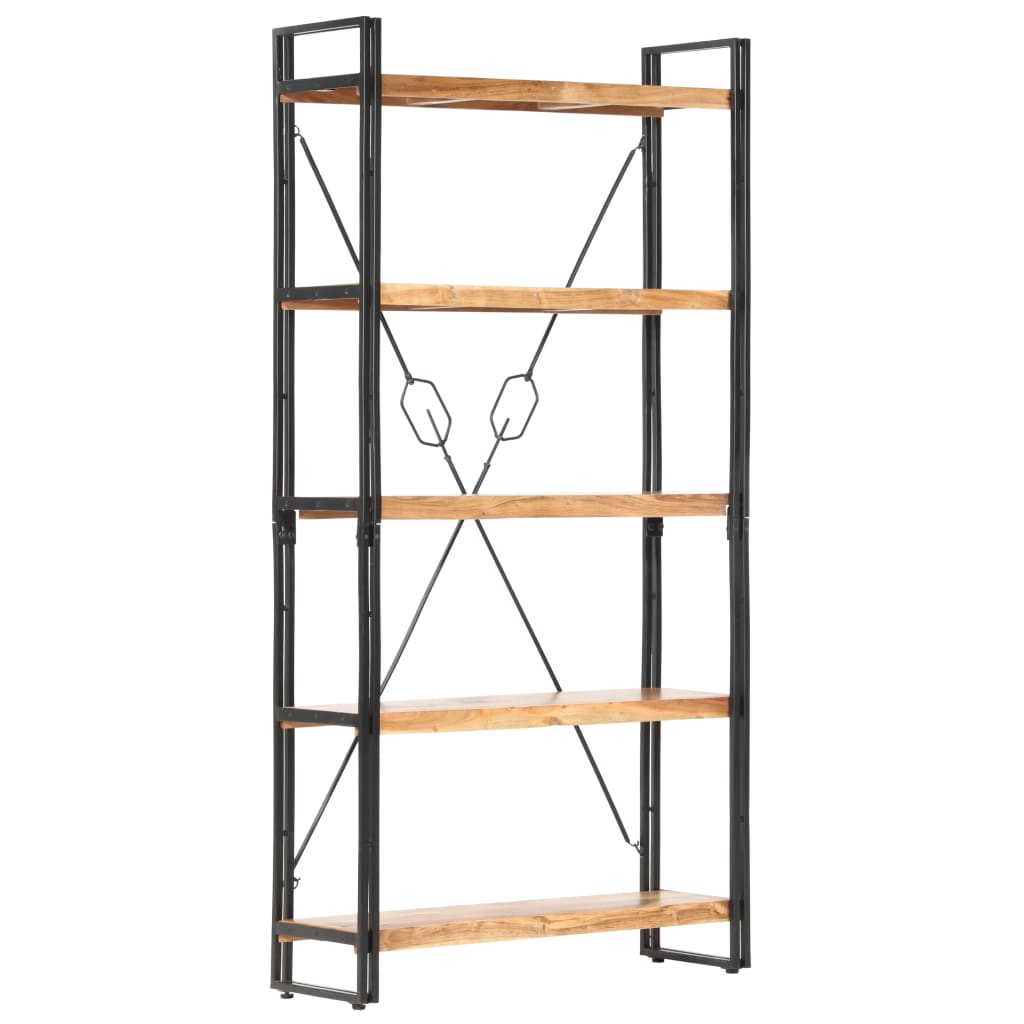 vidaXL 5-Tier Bookcase 90x30x180 cm Solid Acacia Wood - Brown