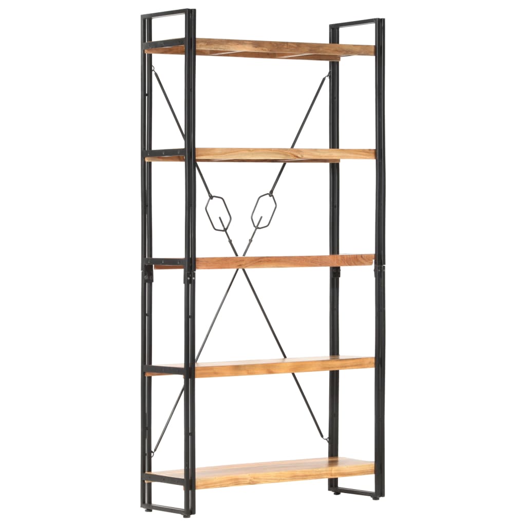 vidaXL 5-Tier Bookcase 90x30x180 cm Solid Acacia Wood - Brown