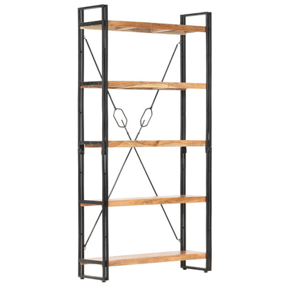 vidaXL 5-Tier Bookcase 90x30x180 cm Solid Acacia Wood - Brown