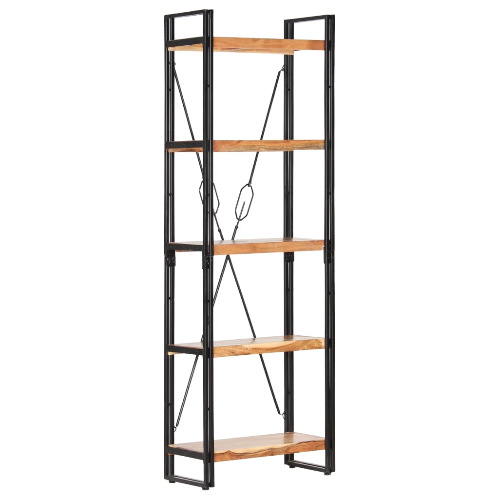 vidaXL 5-Tier Bookcase 60x30x180 cm Solid Acacia Wood - Brown