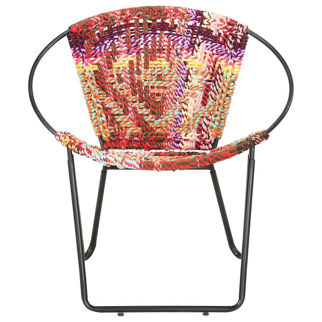 286609 vidaXL Circle Chair Multicolours Chindi Fabric - Multicolour - 69 x 69 x 69 cm