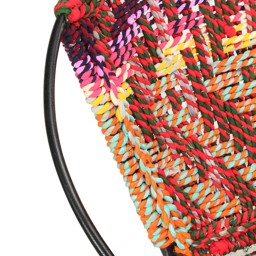 286609 vidaXL Circle Chair Multicolours Chindi Fabric - Multicolour - 69 x 69 x 69 cm