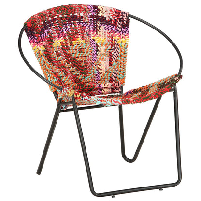 286609 vidaXL Circle Chair Multicolours Chindi Fabric - Multicolour - 69 x 69 x 69 cm