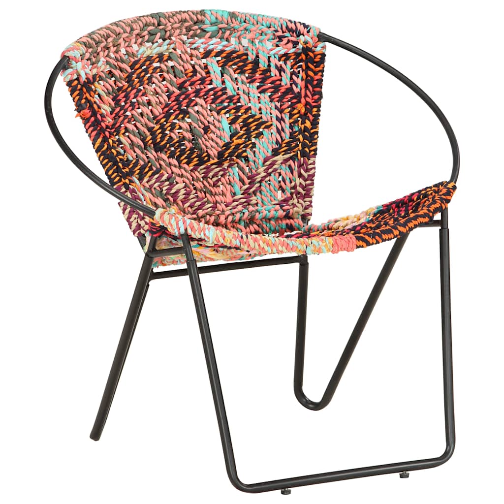 286609 vidaXL Circle Chair Multicolours Chindi Fabric - Multicolour - 69 x 69 x 69 cm