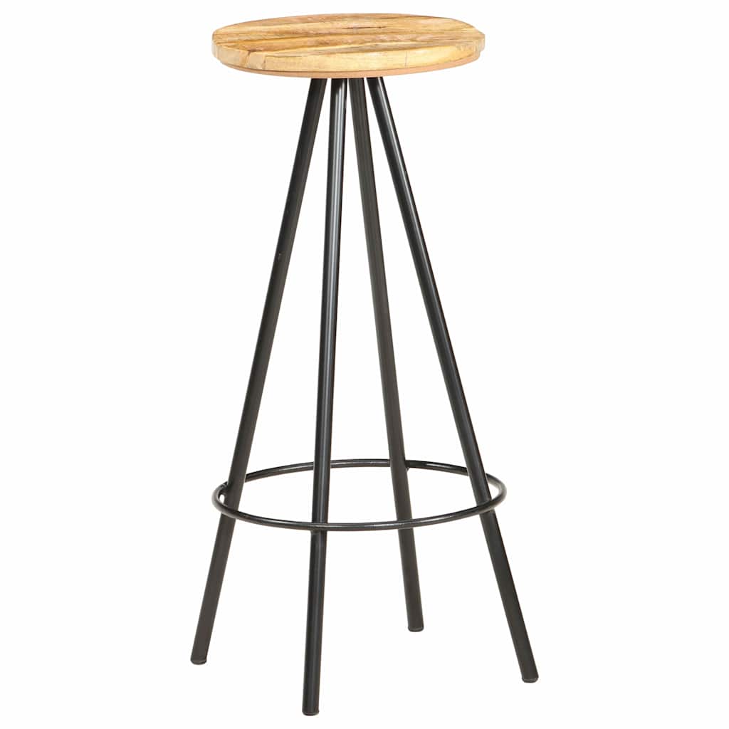 vidaXL Bar Stools 2 pcs Rough Mango Wood - Brown - 73 cm