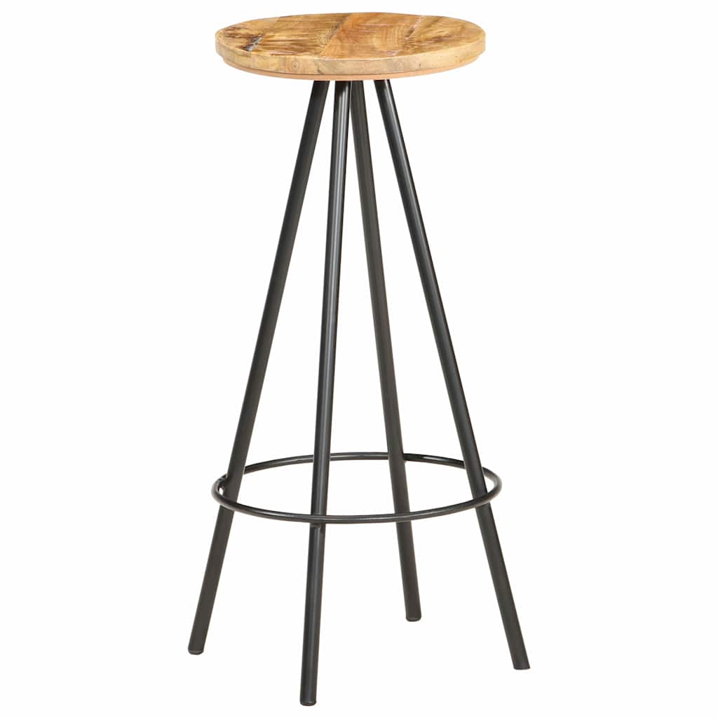 vidaXL Bar Stools 2 pcs Rough Mango Wood - Brown - 73 cm