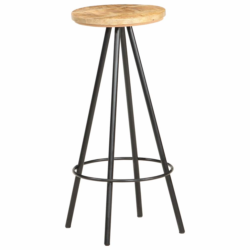 vidaXL Bar Stools 4 pcs Rough Mango Wood - Brown - 73 cm