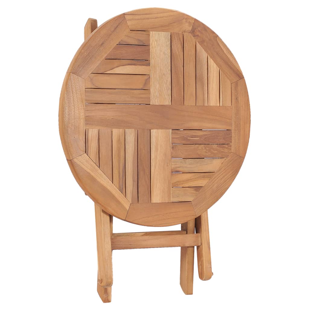 vidaXL Folding Garden Table 45 cm Solid Teak Wood - Brown
