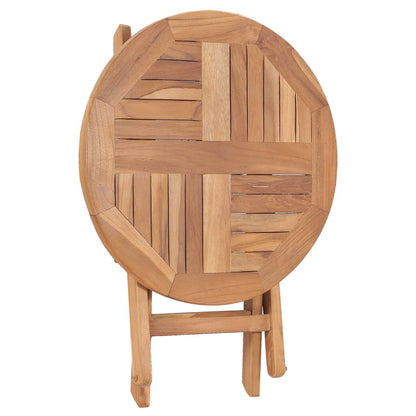 vidaXL Folding Garden Table 45 cm Solid Teak Wood - Brown