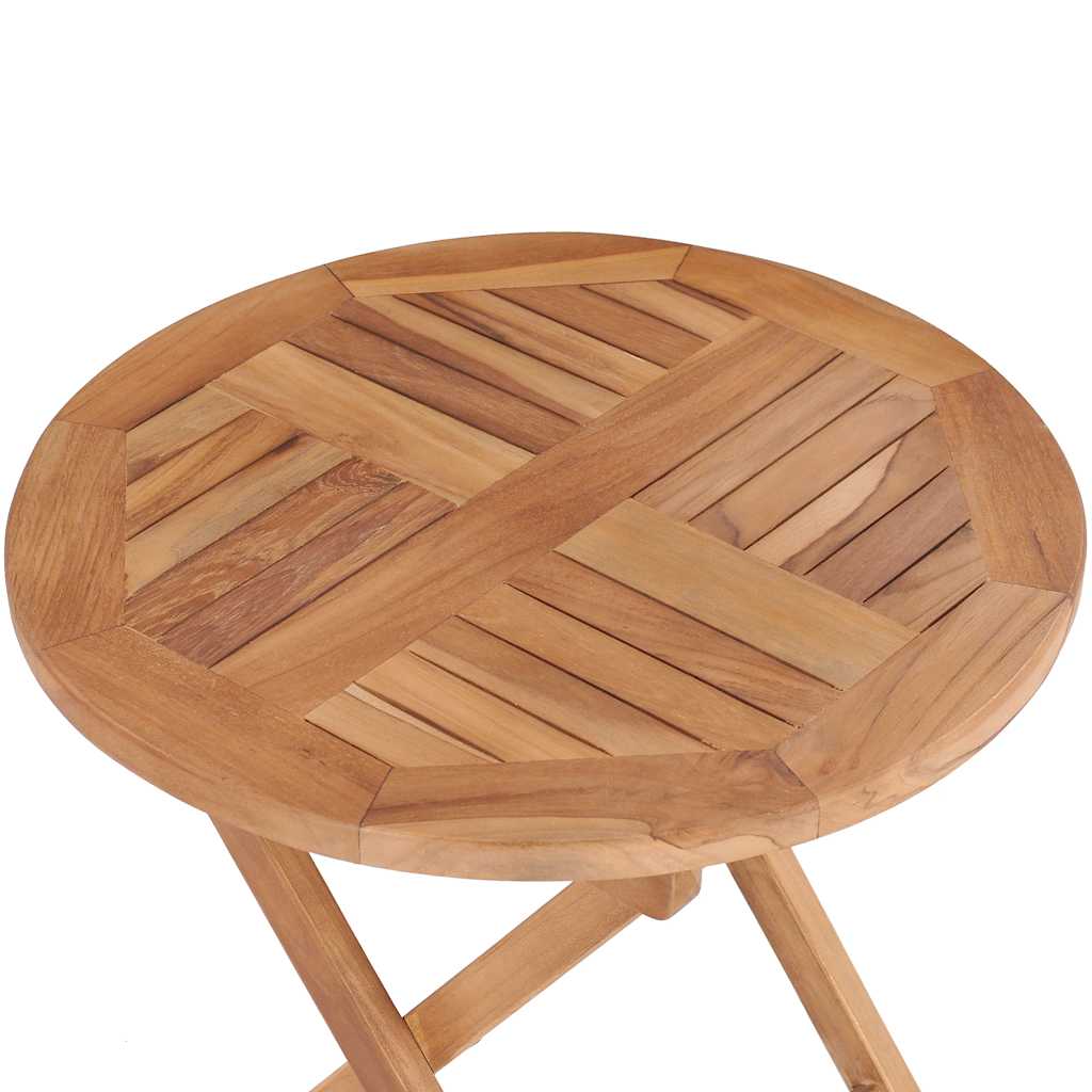 vidaXL Folding Garden Table 45 cm Solid Teak Wood - Brown