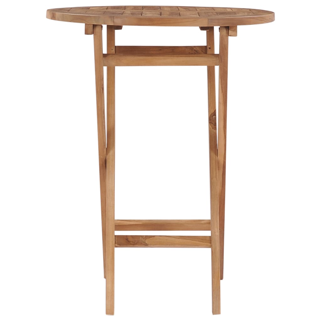 vidaXL Folding Garden Table 60 cm Solid Teak Wood - Brown
