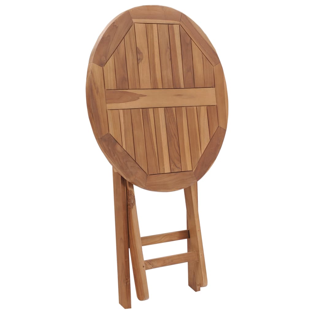 vidaXL Folding Garden Table 60 cm Solid Teak Wood - Brown