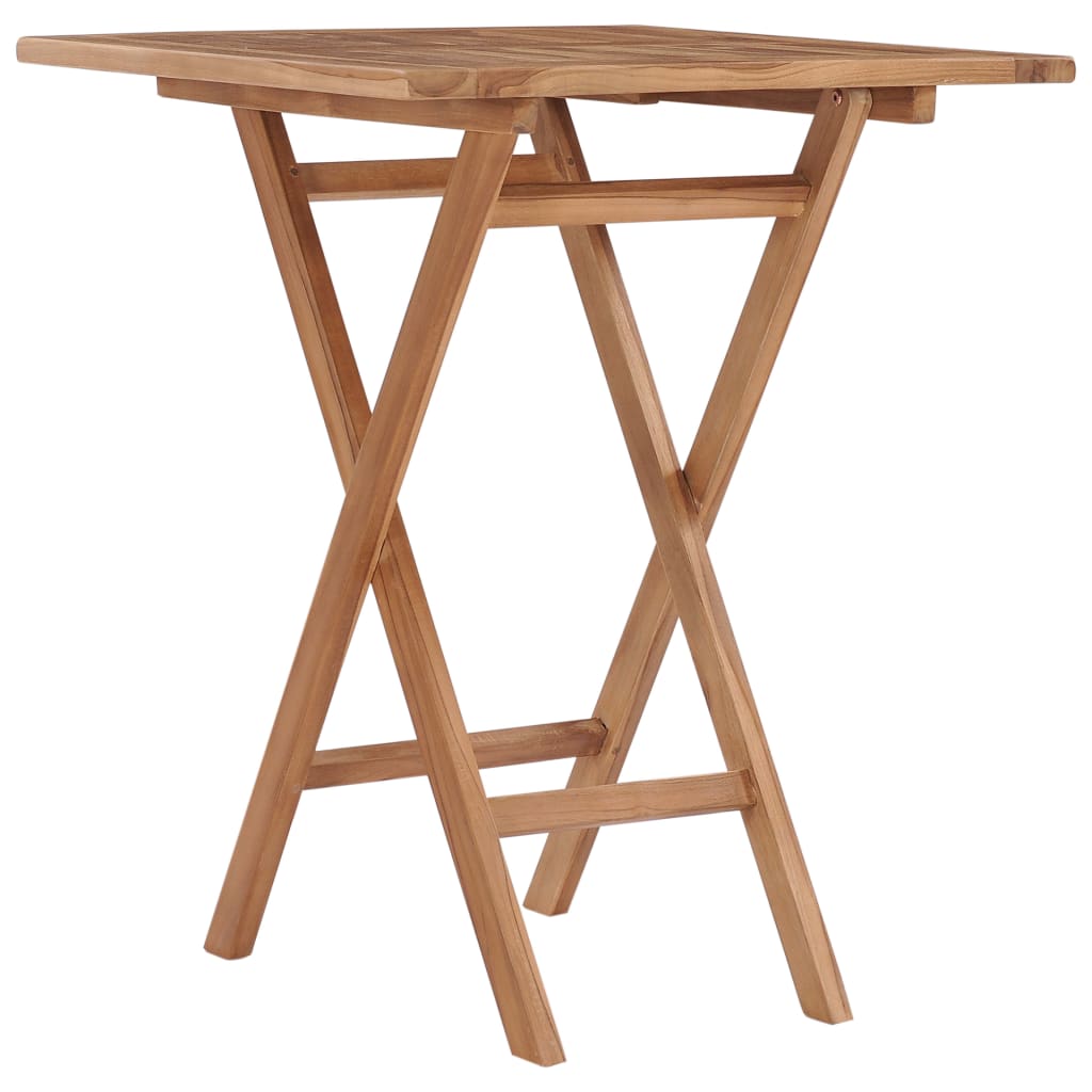 vidaXL Folding Garden Table 60x60x75 cm Solid Teak Wood - Brown