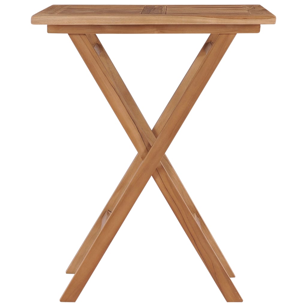 vidaXL Folding Garden Table 60x60x75 cm Solid Teak Wood - Brown