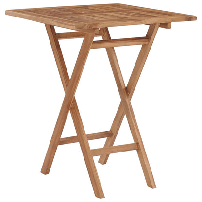 vidaXL Folding Garden Table 60x60x75 cm Solid Teak Wood - Brown