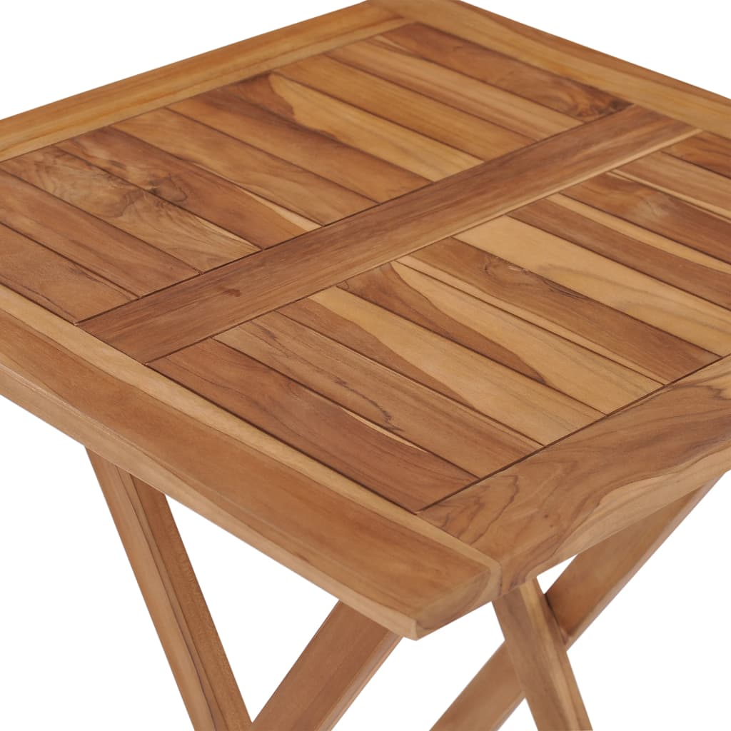 vidaXL Folding Garden Table 60x60x75 cm Solid Teak Wood - Brown
