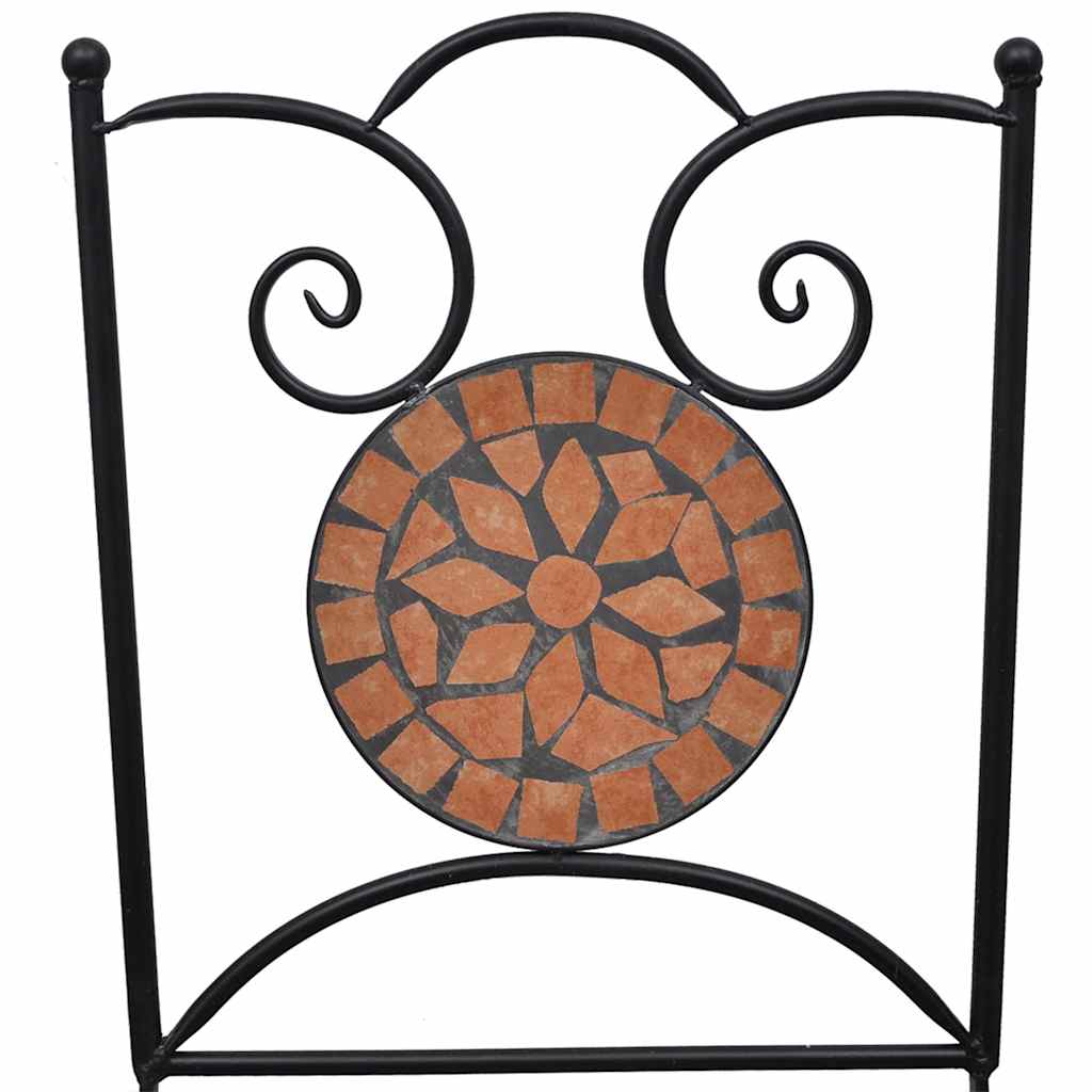 vidaXL Mosaic Bistro Set | Terracotta | Powder-coated iron | Medium | Durable